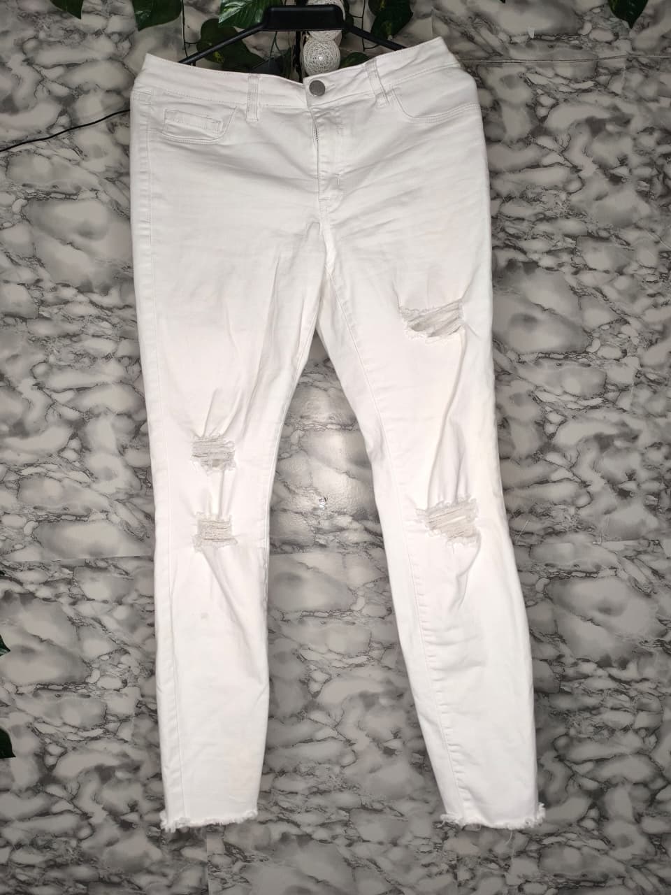 Jeans Distressed Denim con Elastano Talla 6 USA