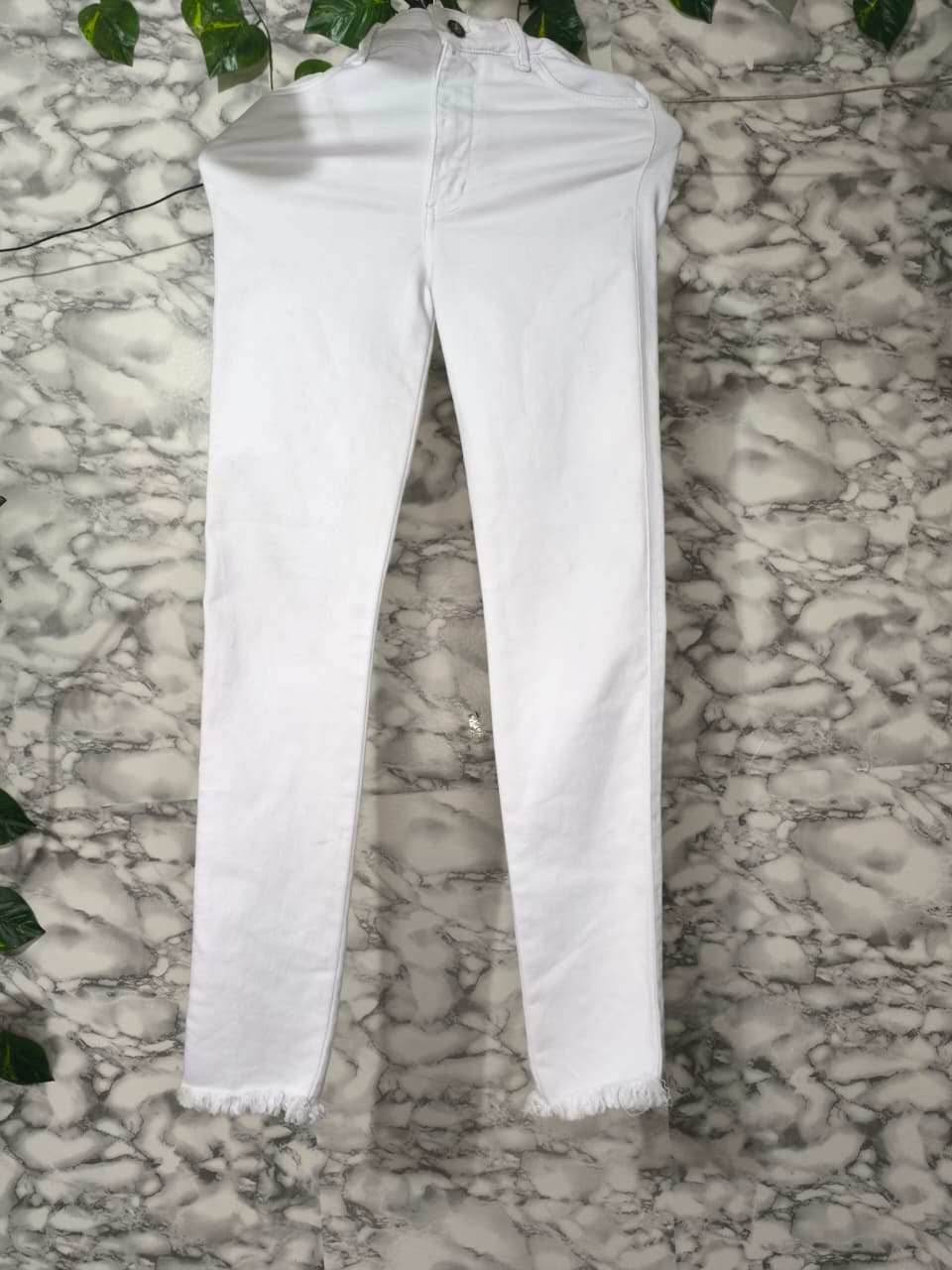 Jean Skinny Mujer Blanco Puro Minimalista Talla 6 USA