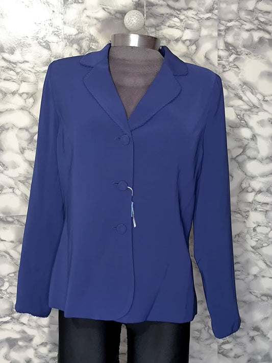 Blazer Clásico de Tres Botones en Color Azul Índigo – Kasper Petite