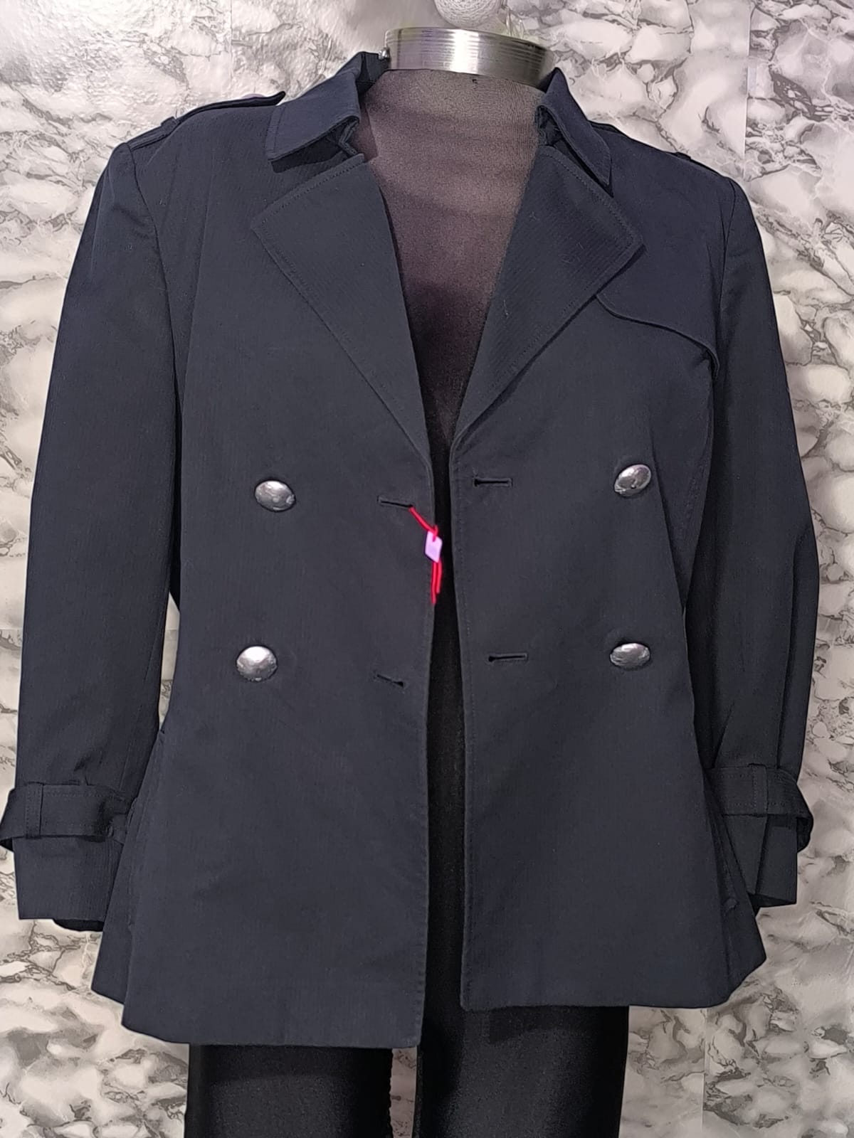 Gabardina Corta Tipo Trench en Color Negro – Antonio Melani (L)