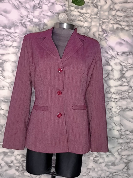 Blazer Clásico en Tono Malva con Raya Diplomática – A Y Y Collection Talla L