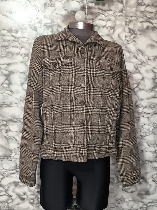 Chaqueta Corta de Pana Leñadora a Cuadros – Color Blue Talla M
