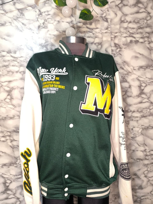 Chaqueta Universitaria Varsity Green & White – Red-Entor New York