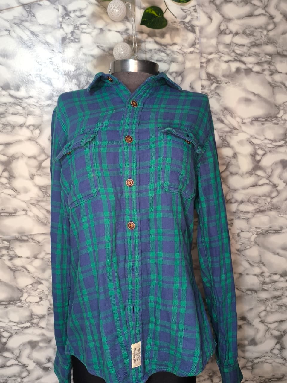Camisa Casual de Leñador en Cuadros Azules y Verdes – Pronto