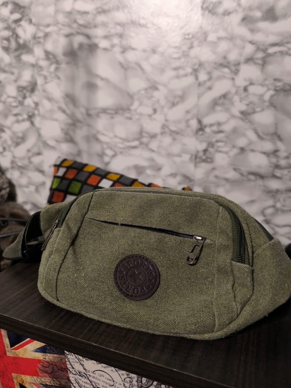 Canguro Riñonera Urbana de Lona Verde Oliva – Streetwear
