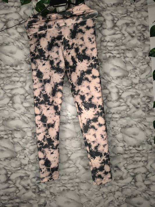 Legging Deportivo Mujer Tie-Dye Rosa Palo y Gris Carbón Talla 8 USA